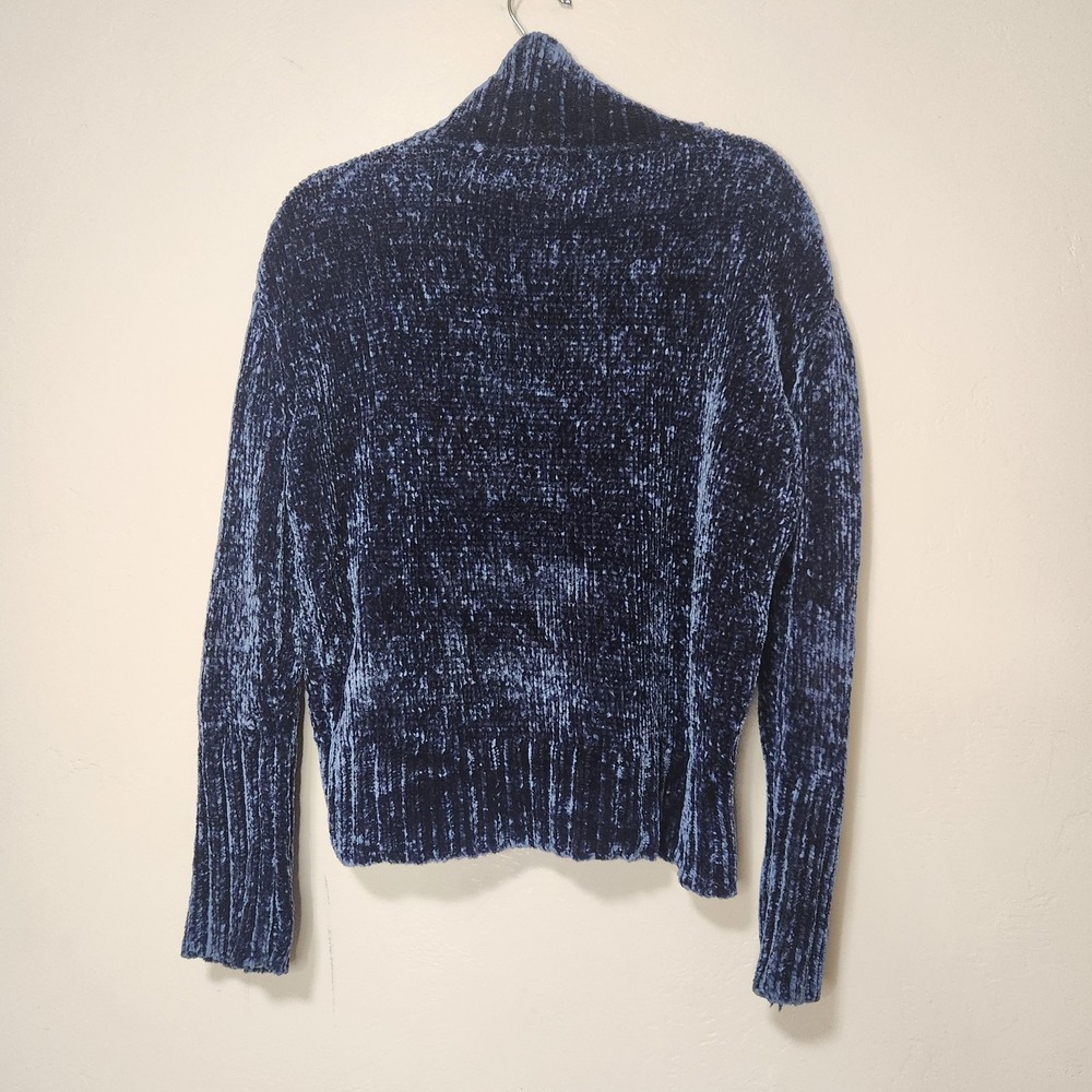 Chelsea & Theodore Chunky Knit Turtleneck Sweater Blue Womens Size Small - Picture 4 of 4